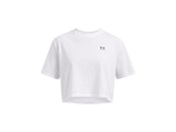 Under Armour Womens Boxy Crop Logo Short Sleeve T-Shirt - Quick-Drying Cotton Blend