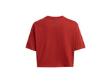 Under Armour Womens Boxy Crop Logo Short Sleeve T-Shirt - Quick-Drying Cotton Blend