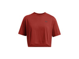 Under Armour Womens Boxy Crop Logo Short Sleeve T-Shirt - Quick-Drying Cotton Blend