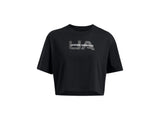 Under Armour Womens Boxy Crop Branded Short Sleeve T-Shirt - Quick Drying