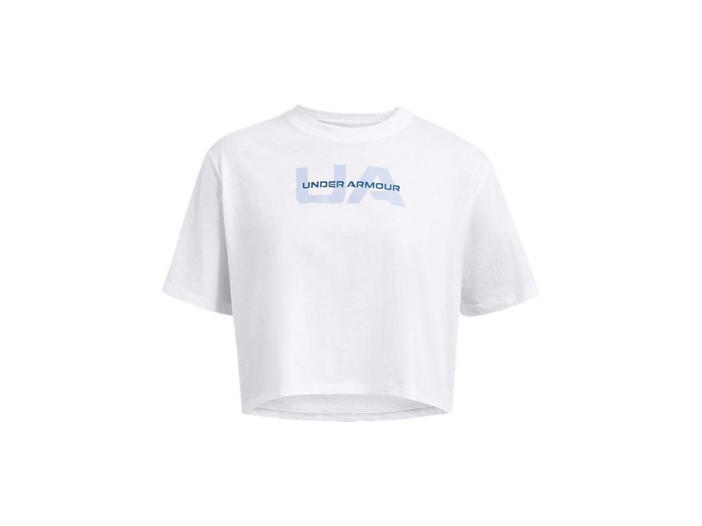 Under Armour Womens Boxy Crop Branded Short Sleeve T-Shirt - Quick Drying