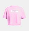 Under Armour Womens Boxy Crop Branded Short Sleeve T-Shirt - Quick Drying