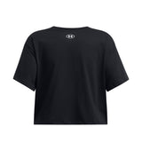 Under Armour Womens Boxy Crop Logo Short Sleeve T-Shirt - Quick-Drying Cotton Blend
