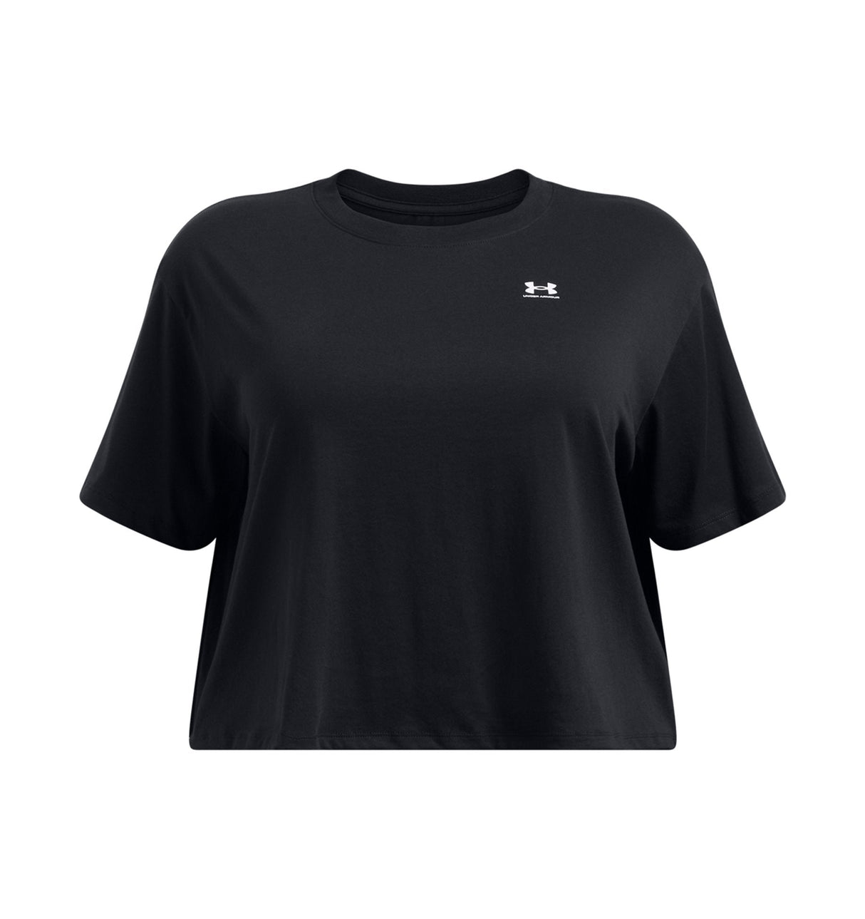Under Armour Womens Boxy Crop Logo Short Sleeve T-Shirt - Quick-Drying Cotton Blend