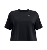 Under Armour Womens Boxy Crop Logo Short Sleeve T-Shirt - Quick-Drying Cotton Blend