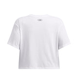 Under Armour Womens Boxy Crop Logo Short Sleeve T-Shirt - Quick-Drying Cotton Blend