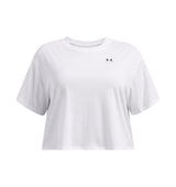 Under Armour Womens Boxy Crop Logo Short Sleeve T-Shirt - Quick-Drying Cotton Blend