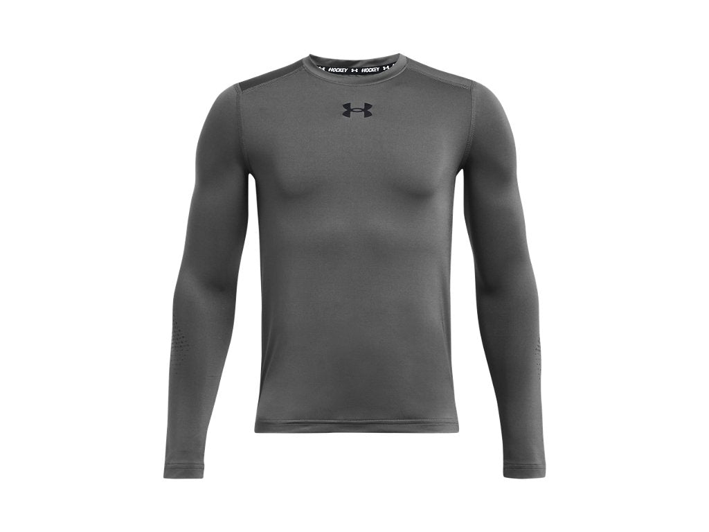 Under Armour Boys UA Hockey Grippy Fitted Long Sleeve Shirt - HeatGear Fabric