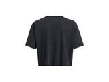 Under Armour Womens UA Wash Logo Boxy Crop Short Sleeve T-Shirt - Quick-Drying Cotton Blend