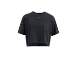 Under Armour Womens UA Wash Logo Boxy Crop Short Sleeve T-Shirt - Quick-Drying Cotton Blend