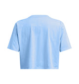 Under Armour Womens UA Wash Logo Boxy Crop Short Sleeve T-Shirt - Quick-Drying Cotton Blend