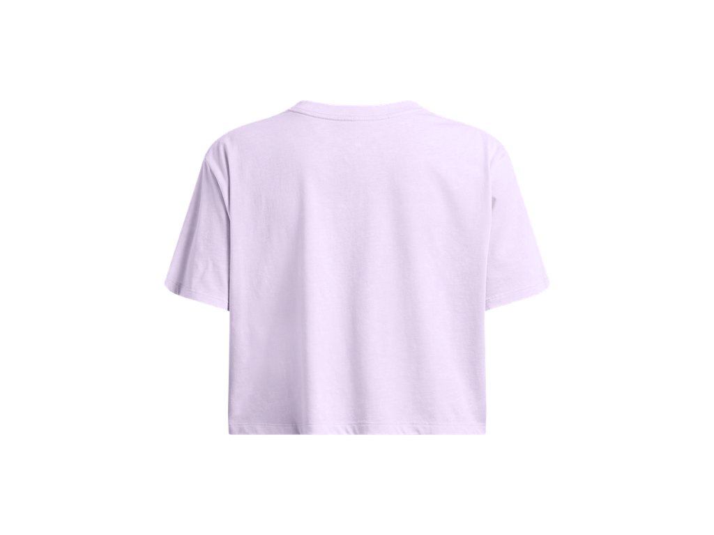 Under Armour Womens UA Wash Logo Boxy Crop Short Sleeve T-Shirt - Quick-Drying Cotton Blend