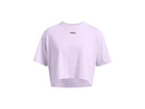 Under Armour Womens UA Wash Logo Boxy Crop Short Sleeve T-Shirt - Quick-Drying Cotton Blend