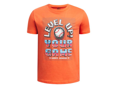 Under Armour Boys UA Baseball Verbiage Short Sleeve Apparel - Super Soft Cotton Blend