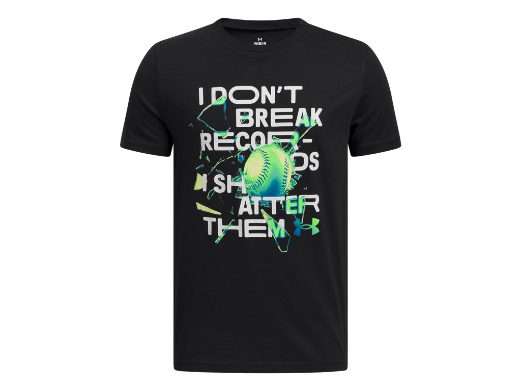 Under Armour Boys Baseball Records Short Sleeve Shirt - Made with Recycled Polyester
