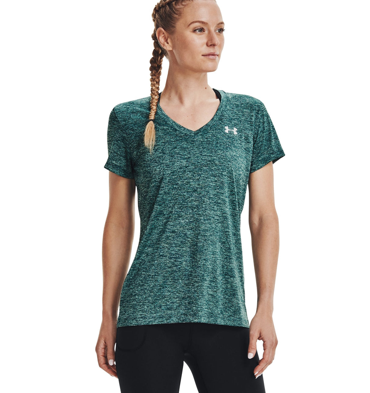 Under Armour Womens Tech Twist V-Neck Short Sleeve Shirt - Quick-Drying and Ultra-Soft