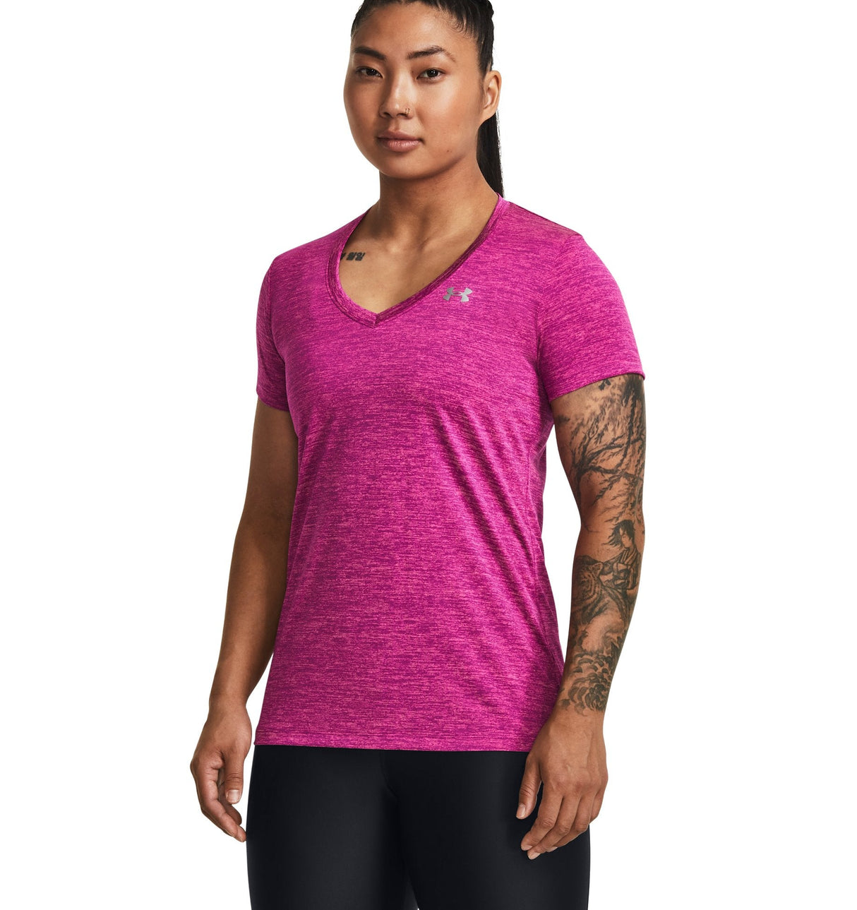 Under Armour Womens Tech Twist V-Neck Short Sleeve Shirt - Quick-Drying and Ultra-Soft