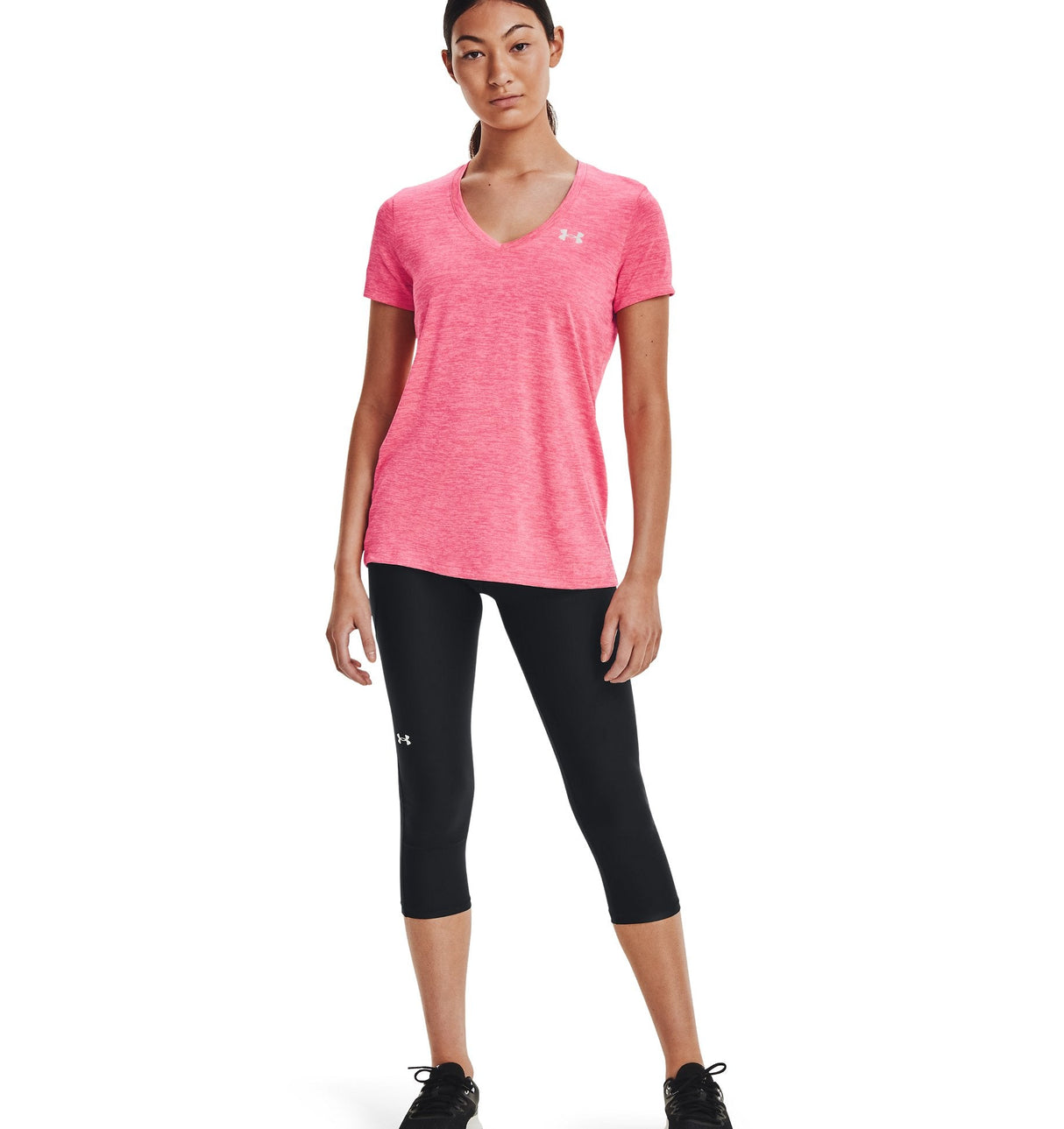 Under Armour Womens Tech Twist V-Neck Short Sleeve Shirt - Quick-Drying and Ultra-Soft