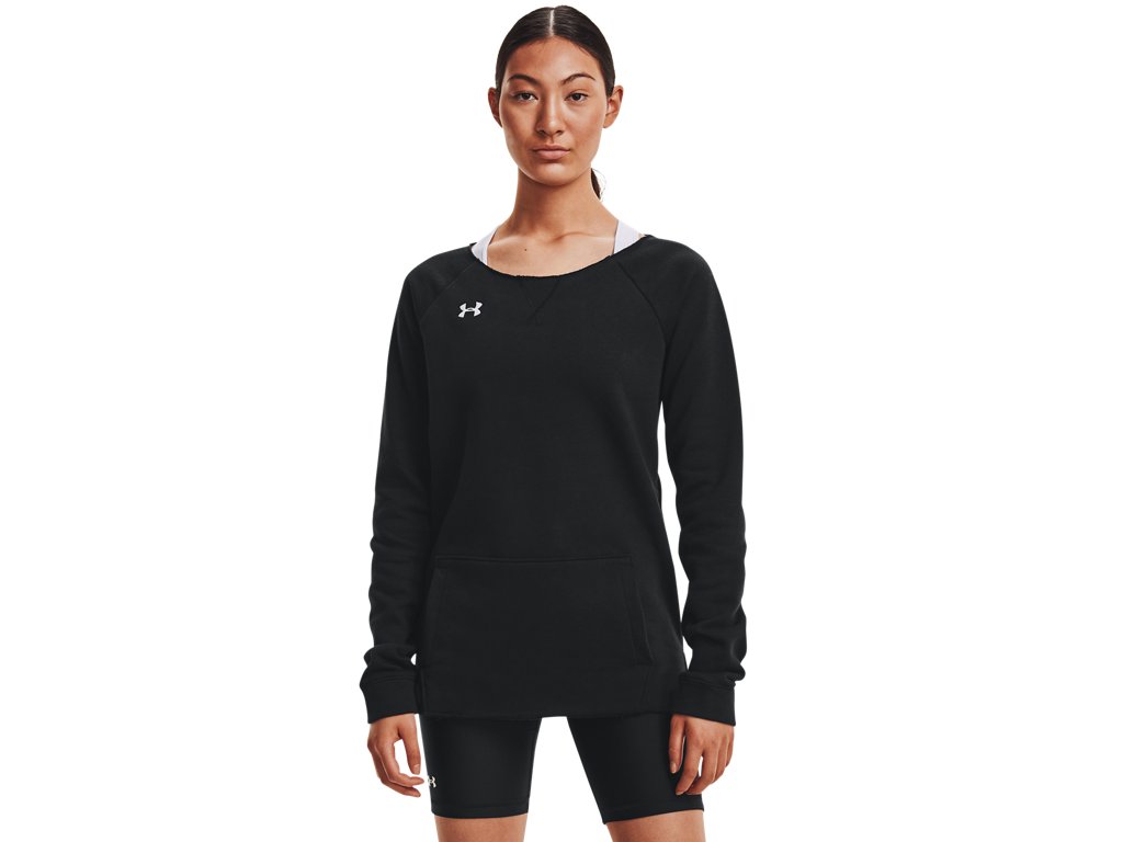 Under Armour Womens Hustle Fleece Crew Apparel - 4-Way Stretch Material
