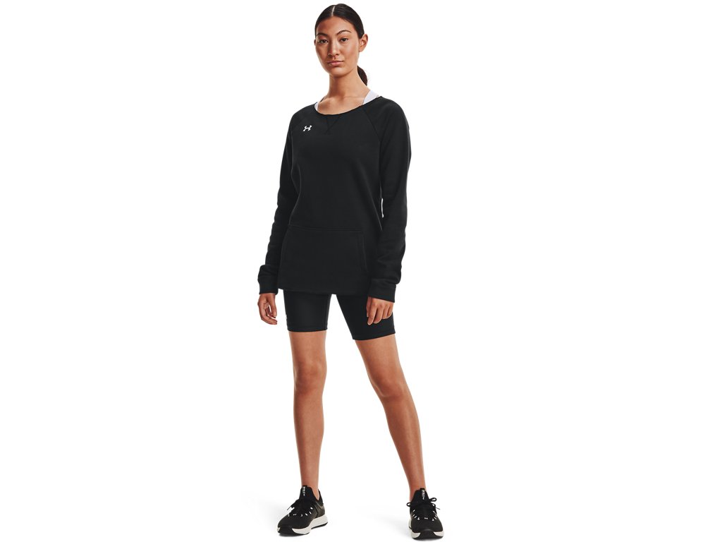 Under Armour Womens Hustle Fleece Crew Apparel - 4-Way Stretch Material