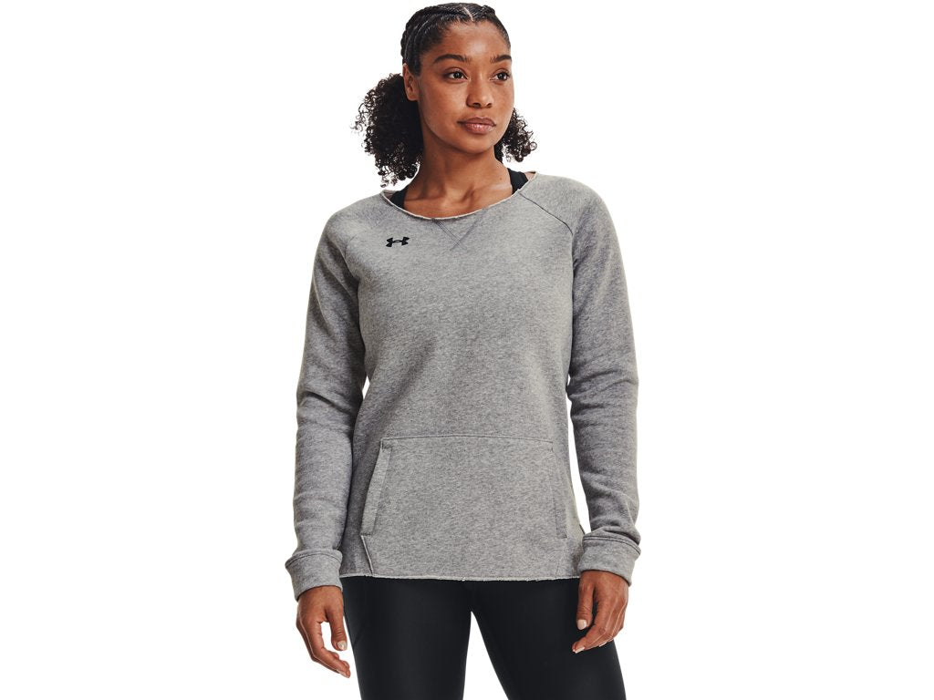 Under Armour Womens Hustle Fleece Crew Apparel - 4-Way Stretch Material