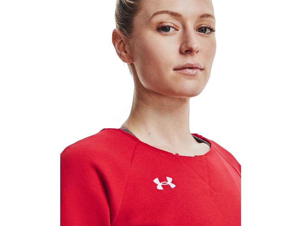 Under Armour Womens Hustle Fleece Crew Apparel - 4-Way Stretch Material