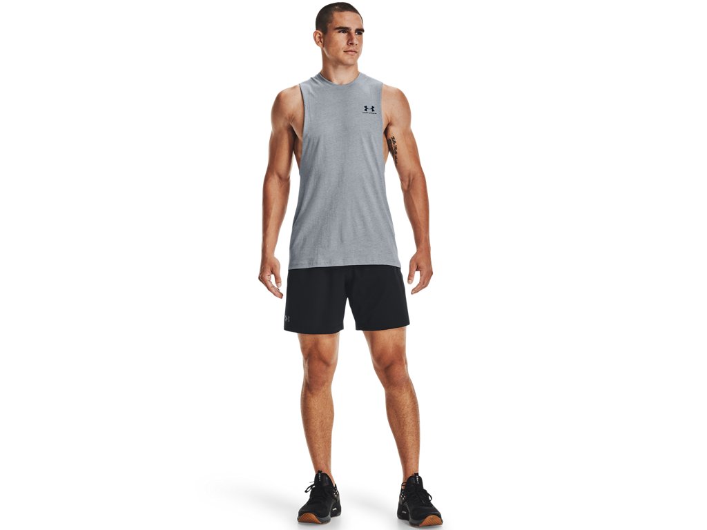Under Armour Mens Left Chest Cut-Off Tank - Quick-Drying