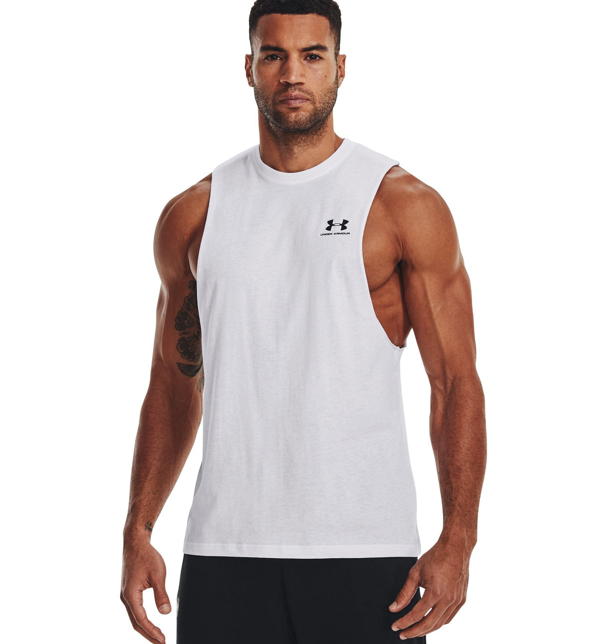 Under Armour Mens Left Chest Cut-Off Tank - Quick-Drying
