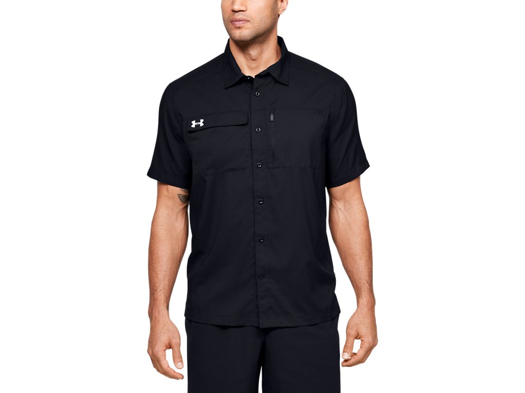Under Armour Men's UA Motivator Coach's Button Up Shirt - Stain-Resistant and Breathable