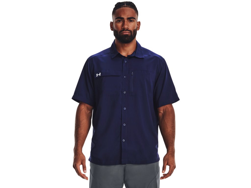 Under Armour Men's UA Motivator Coach's Button Up Shirt - Stain-Resistant and Breathable