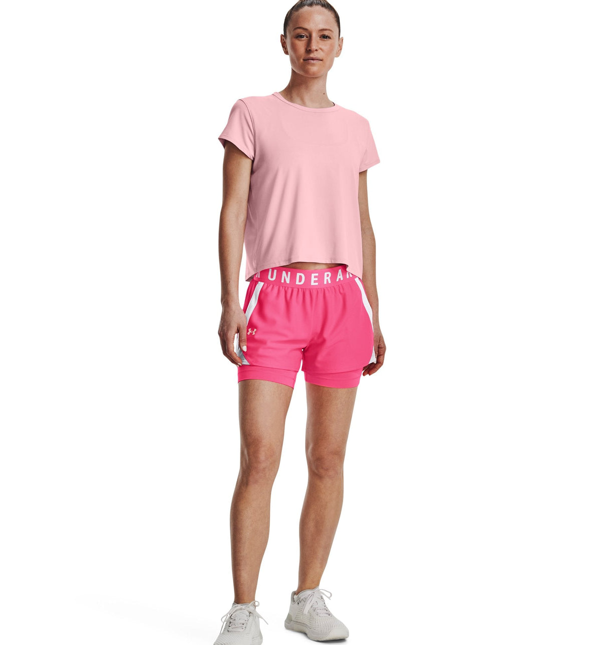 Under Armour Womens Play Up 2-in-1 Shorts - Sweat Wicking and Quick Drying