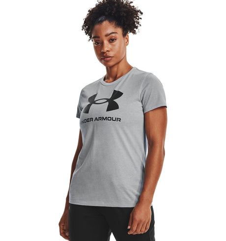 Under Armour Womens Rival Logo Short Sleeve T-Shirt - Quick-Drying Cotton Blend