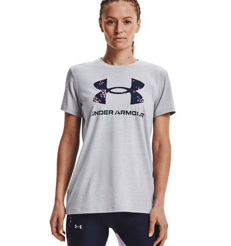 Under Armour Womens Rival Logo Short Sleeve T-Shirt - Quick-Drying Cotton Blend