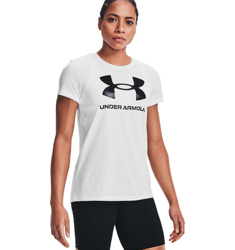Under Armour Womens Rival Logo Short Sleeve T-Shirt - Quick-Drying Cotton Blend