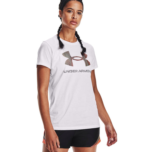 Under Armour Womens Rival Logo Short Sleeve T-Shirt - Quick-Drying Cotton Blend