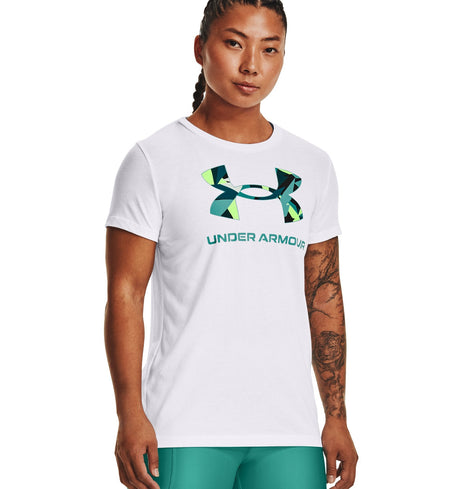 Under Armour Womens Rival Logo Short Sleeve T-Shirt - Quick-Drying Cotton Blend