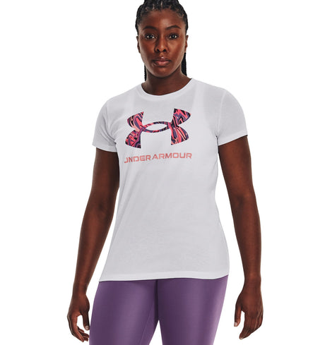 Under Armour Womens Rival Logo Short Sleeve T-Shirt - Quick-Drying Cotton Blend