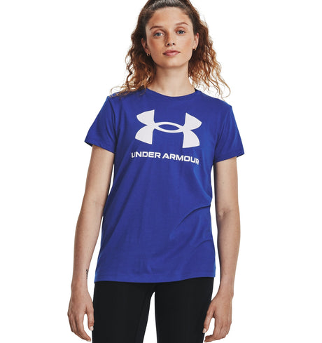 Under Armour Womens Rival Logo Short Sleeve T-Shirt - Quick-Drying Cotton Blend