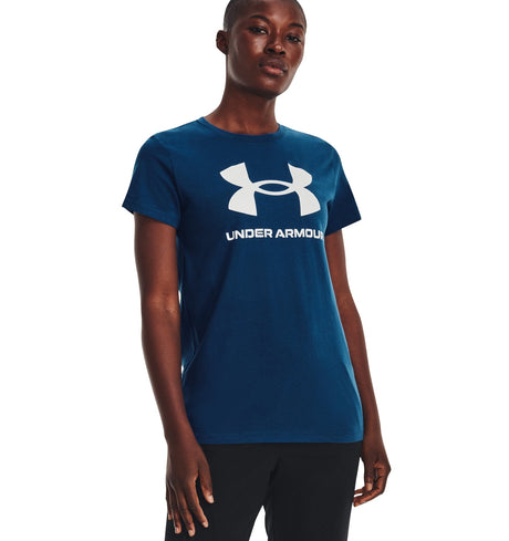 Under Armour Womens Rival Logo Short Sleeve T-Shirt - Quick-Drying Cotton Blend