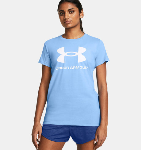 Under Armour Womens Rival Logo Short Sleeve T-Shirt - Quick-Drying Cotton Blend