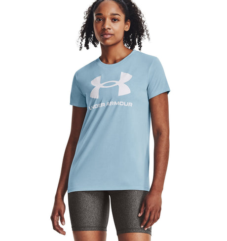 Under Armour Womens Rival Logo Short Sleeve T-Shirt - Quick-Drying Cotton Blend
