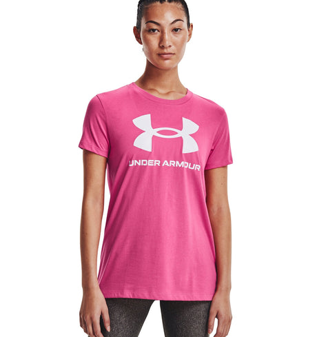 Under Armour Womens Rival Logo Short Sleeve T-Shirt - Quick-Drying Cotton Blend