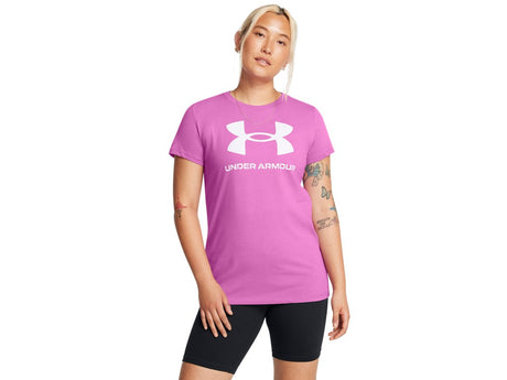 Under Armour Womens Rival Logo Short Sleeve T-Shirt - Quick-Drying Cotton Blend