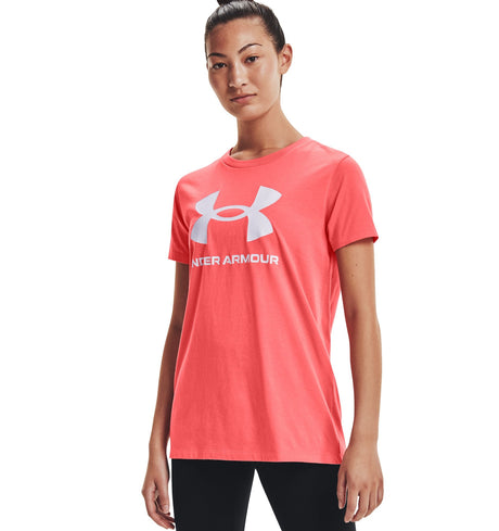 Under Armour Womens Rival Logo Short Sleeve T-Shirt - Quick-Drying Cotton Blend