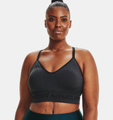 Under Armour Womens Seamless Low Long Heather Sports Bra - Adjustable Cross Back Design