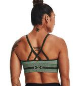 Under Armour Womens Seamless Low Long Heather Sports Bra - Adjustable Cross Back Design
