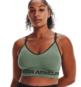 Under Armour Womens Seamless Low Long Heather Sports Bra - Adjustable Cross Back Design