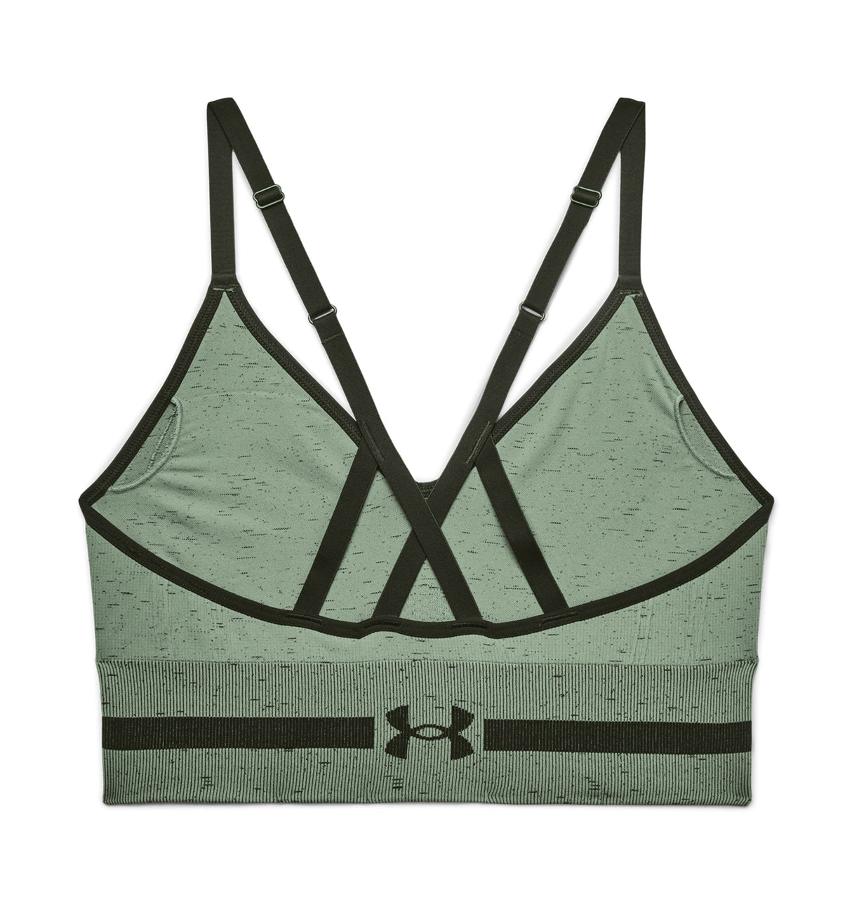 Under Armour Womens Seamless Low Long Heather Sports Bra - Adjustable Cross Back Design
