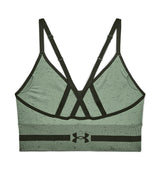 Under Armour Womens Seamless Low Long Heather Sports Bra - Adjustable Cross Back Design