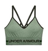 Under Armour Womens Seamless Low Long Heather Sports Bra - Adjustable Cross Back Design